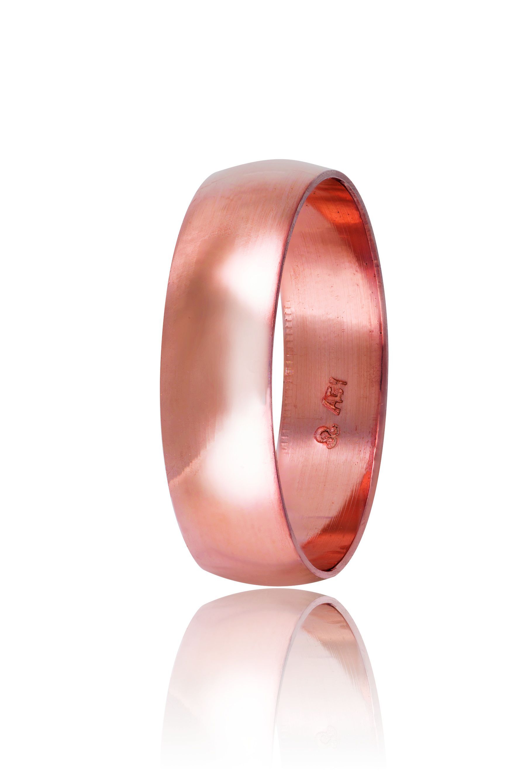 Rose gold wedding rings 6mm (code HR4Ar).